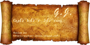 Gyökér János névjegykártya